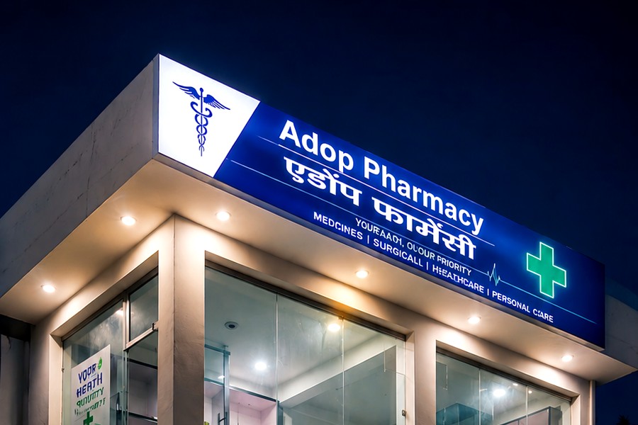 Adop Pharmacy sign